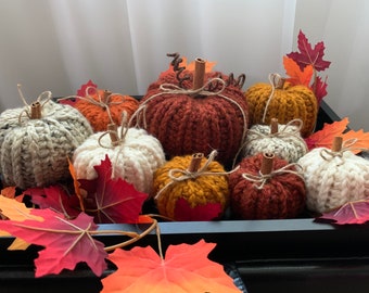 Crocheted Pumpkins, Rustic Home Decor, Autumn, Handmade