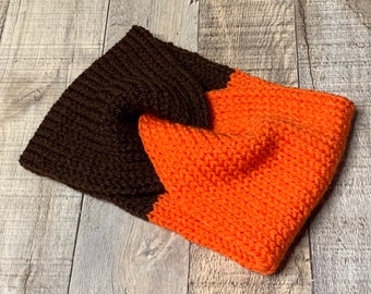 Ear Warmers, Orange and Brown, 2-toned, Team Colors
