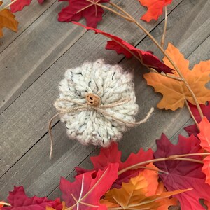 Farmhouse Crocheted Pumpkins, Rustic Home Decor, Autumn, Handmade Set of 3 image 4