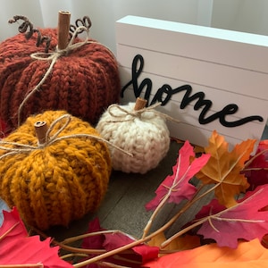 Crocheted Pumpkins, Rustic Home Decor, Autumn, Handmade image 10