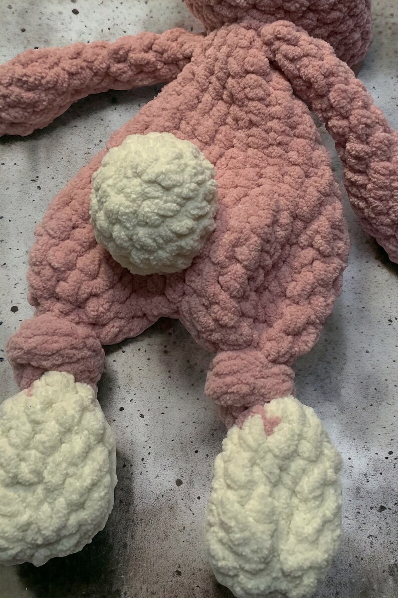 Bunny Knotted Lovey, Stuffed baby toy, knotted loveys, baby gift image 4