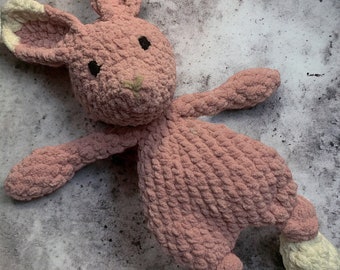 Bunny Knotted Lovey, Stuffed baby toy, knotted loveys, baby gift