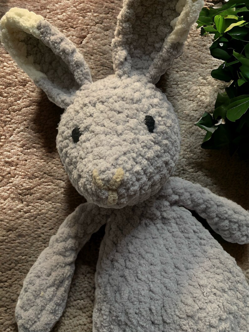 Bunny Knotted Lovey, Stuffed baby toy, knotted loveys, baby gift image 3