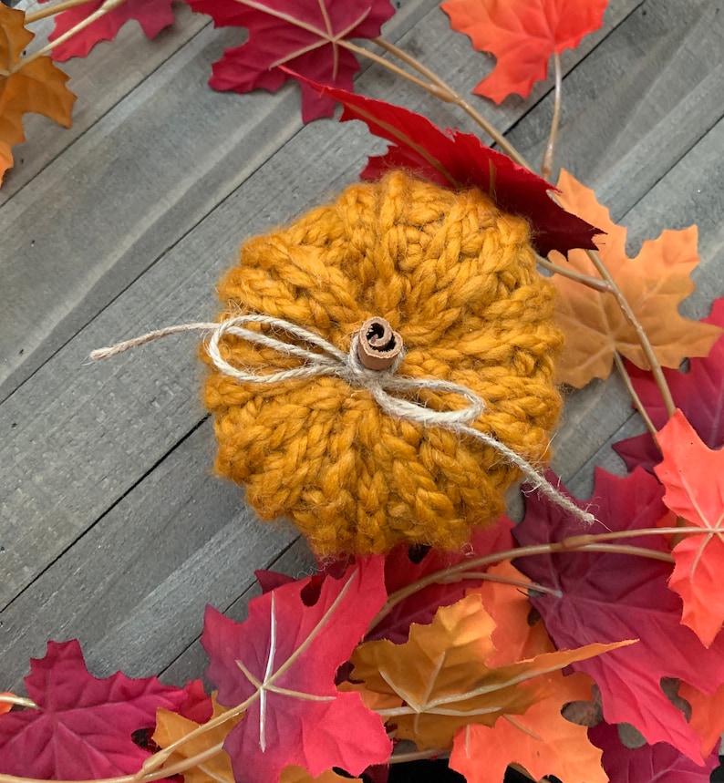 Farmhouse Crocheted Pumpkins, Rustic Home Decor, Autumn, Handmade Set of 3 image 3