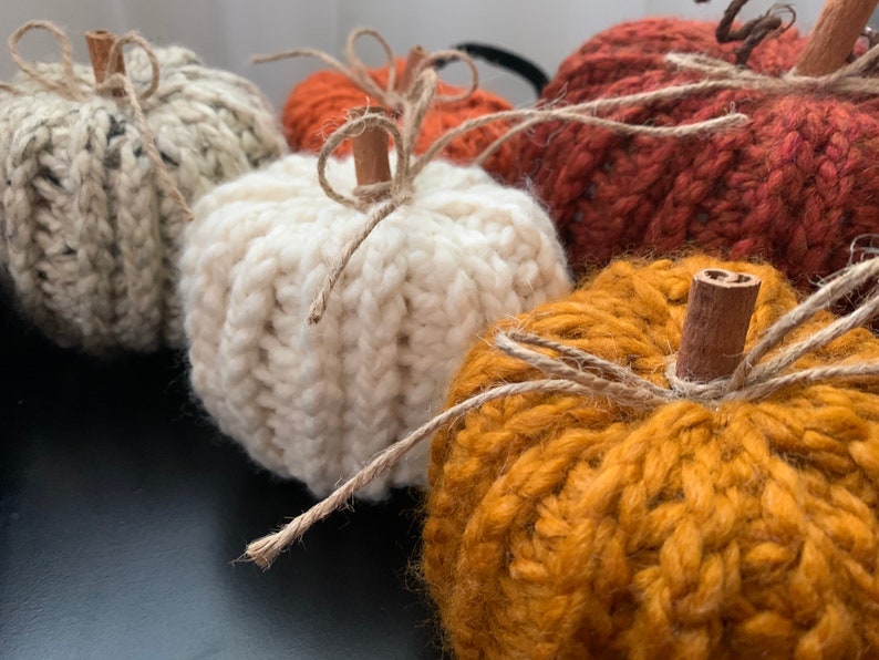 Farmhouse Crocheted Pumpkins, Rustic Home Decor, Autumn, Handmade Set of 3 image 10