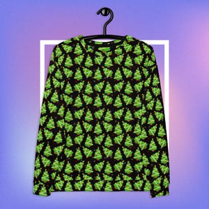 Christmas Tree Unisex Sweatshirt, festive holiday outfit, cozy xmas jumper, casual seasonal sweater, all over print style, humour gift