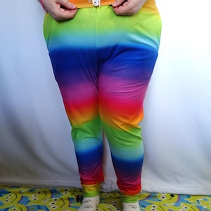Rainbow Stripe Women&#39;s Joggers, LGBTQ pride, funky outfit, cute kawaii pattern, colorful streetwear, bright rave style, multicolor aesthetic