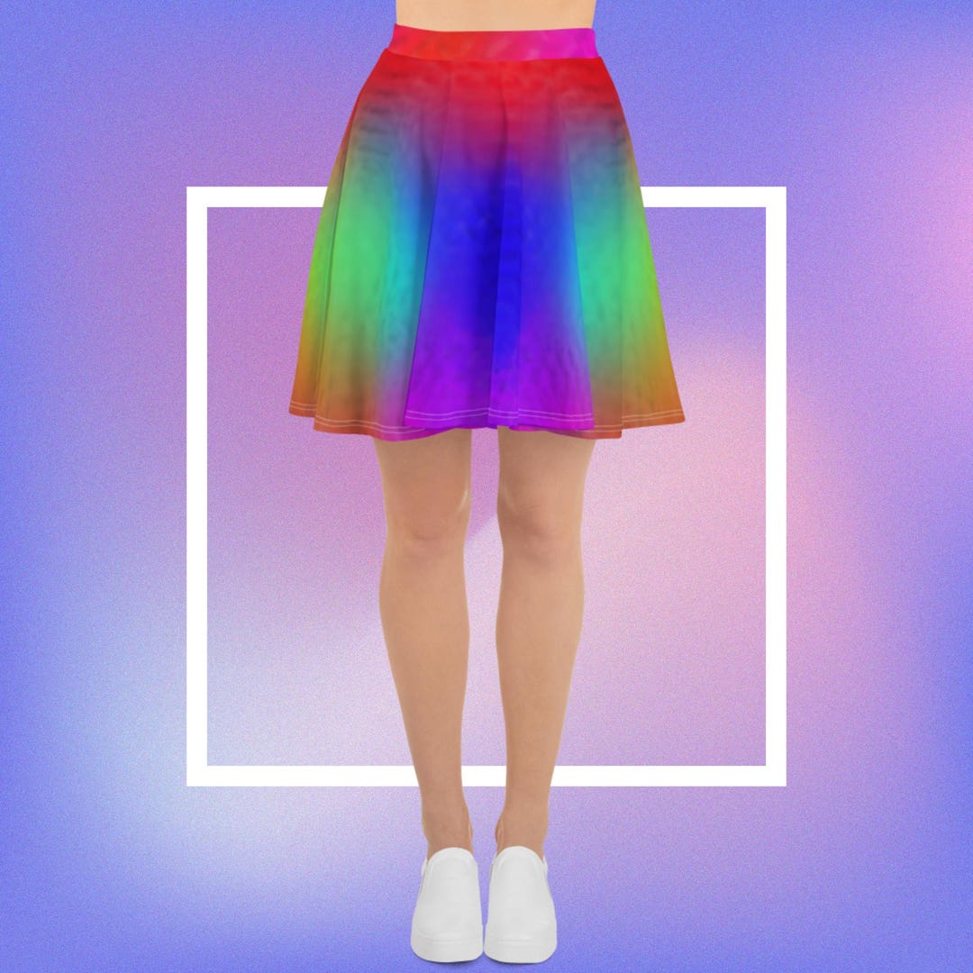 Rainbow - Inspired By Taylor Swift - Sustainably Made Skater Skirt main image 1