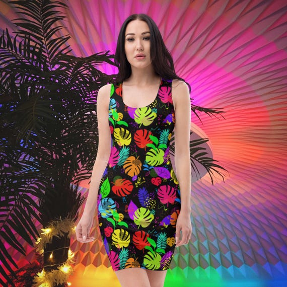 rainbow dress bodycon Women Knit Pencil Bodycon Dress Medium M Striped Multicolored Rainbow Stretch