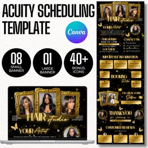 Acuity Scheduling Template, Hair Stylist Branding, Hair Stylist Acuity Scheduling Template, Lash Tech Branding, Canva Editable Template