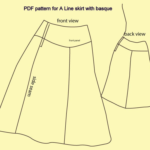 Yoked Skirt Pattern - Etsy