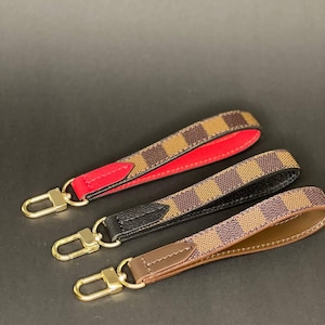 Correa para bolso de vachetta hecha a mano/Muñequera desmontable con herrajes dorados/Elegante bolso de mano, llavero, billetera, agenda/regalo para ella