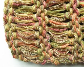 Women's neckwarmer, scarf cowl, hand knit winter soft wool, stretch wide headband, light green gold yellow crochet i444 Life's an Expedition