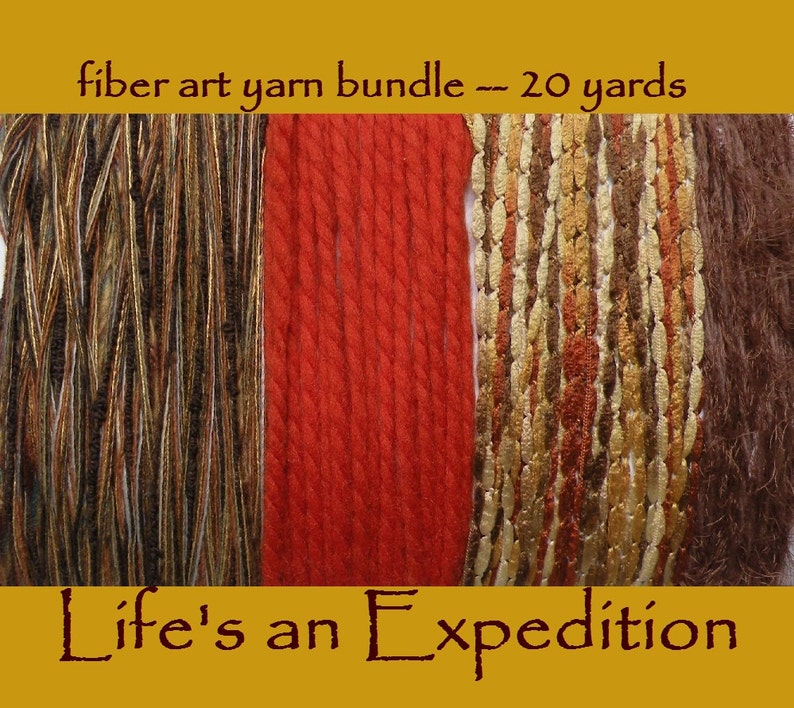 YARN: autumn harvest yarn samples gold brown rust orange tan yarn fiber art Halloween bundle 20 yards i700 fall scrapbooking supplies