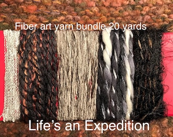 Yarn, fiber art yarn samples supplies, silver gray black white bundle scrapbooking variety card 20 yards embellish i303 Life's an Expedition