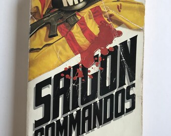 Vietnam novel, military paperback, vintage book, militaria fiction, Saigon Commandos by Jonathan Cain, Zebra Books 1983, gift for dad