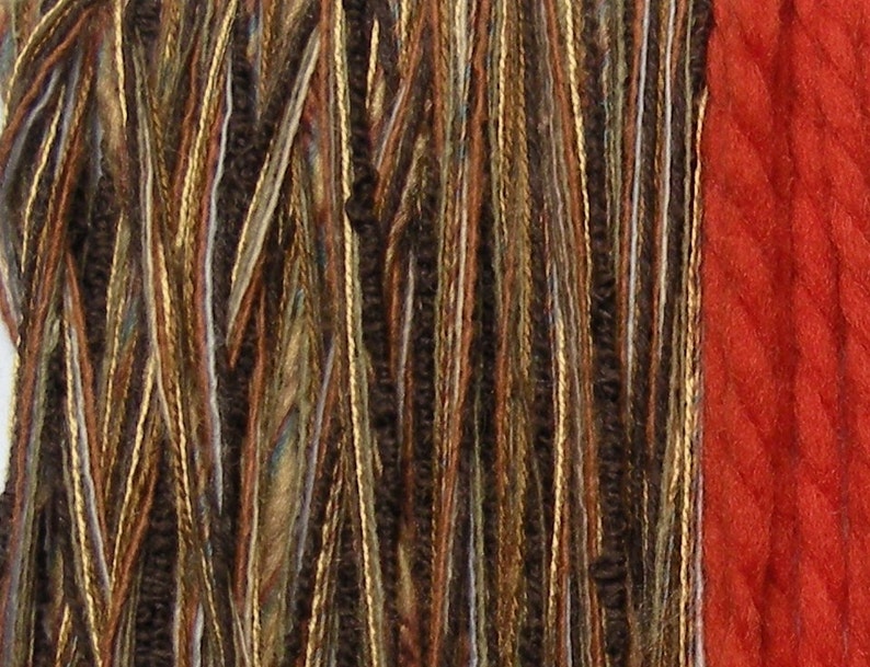 YARN: autumn harvest yarn samples gold brown rust orange tan yarn fiber art Halloween bundle 20 yards i700 fall scrapbooking supplies