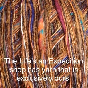 Yarn, cotton blend art yarn by Life's an Expedition, Hacienda worsted yarn, cotton yarn, brown tan plum purple tan yarn, Clearance sale image 7