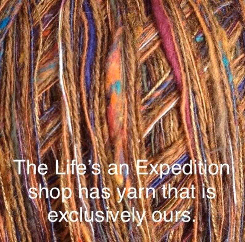 Yarn, cotton blend art yarn by Life's an Expedition, Hacienda worsted yarn, cotton yarn, brown tan plum purple tan yarn, Clearance sale image 7