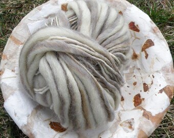 Yarn bulky soft Katia Aspen chunky wool, thick and thin, knits fast and felts, beige tan offwhite brown taupe gray Life's an Expedition