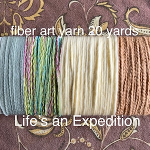 Paquete de hilo novedoso de 20 yardas, paquete variado de algodón Fiber Art, muestras de hilo de primavera en verde pálido, amarillo claro y albaricoque i610c LifesAnExpedition