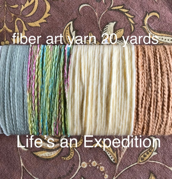 Novelty Yarn Bundle 20 Yards, Fiber Art Cotton Variety Pack Spring