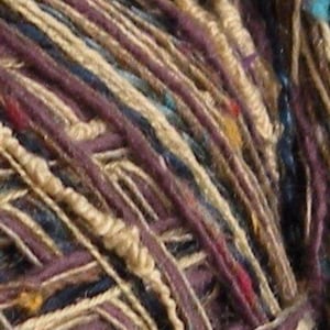 Yarn DK purple tan cotton blend 100 yards Desert Oasis ethnic textured light worsted plum gold blue green, dj runnels, Life's an Expedition image 1