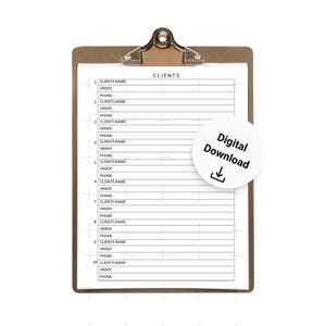 Client Tracker Sheet for Small Businesses