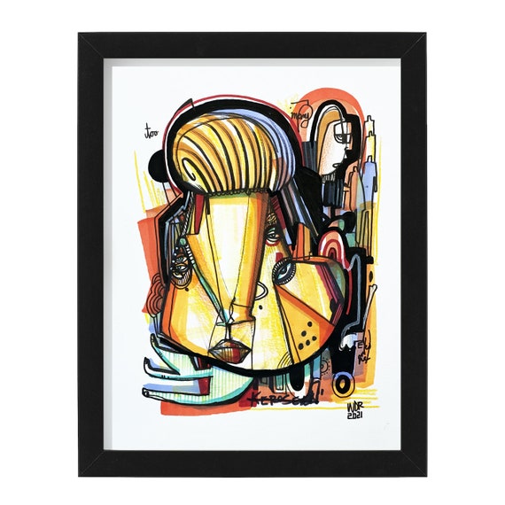 Too Many Eyes on Me - Original mixed media Illustration on Bristol - 8" x 10" - Original Artwork