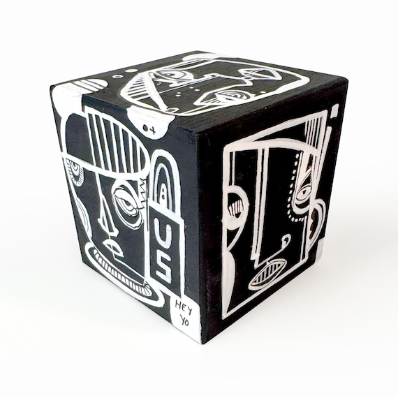 Funk Totem Part No. 689 - Original Mixed Media Block - Vol. 26