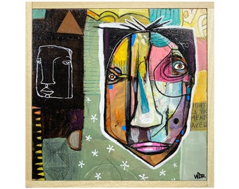 Da Dah Da - Original Painting on Wood - 6&quot; x 6&quot;