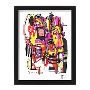 Oh Straz - Original mixed media Illustration on Paper - 8&quot; x 10&quot;