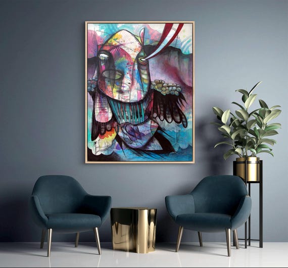 Humanimal - Original Mixed Media Painting on Wood - 2012