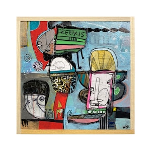 Free Axis - Original Painting on Wood - 6&quot; x 6&quot;