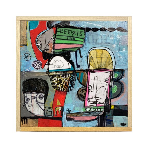 Free Axis - Original Painting on Wood - 6" x 6"