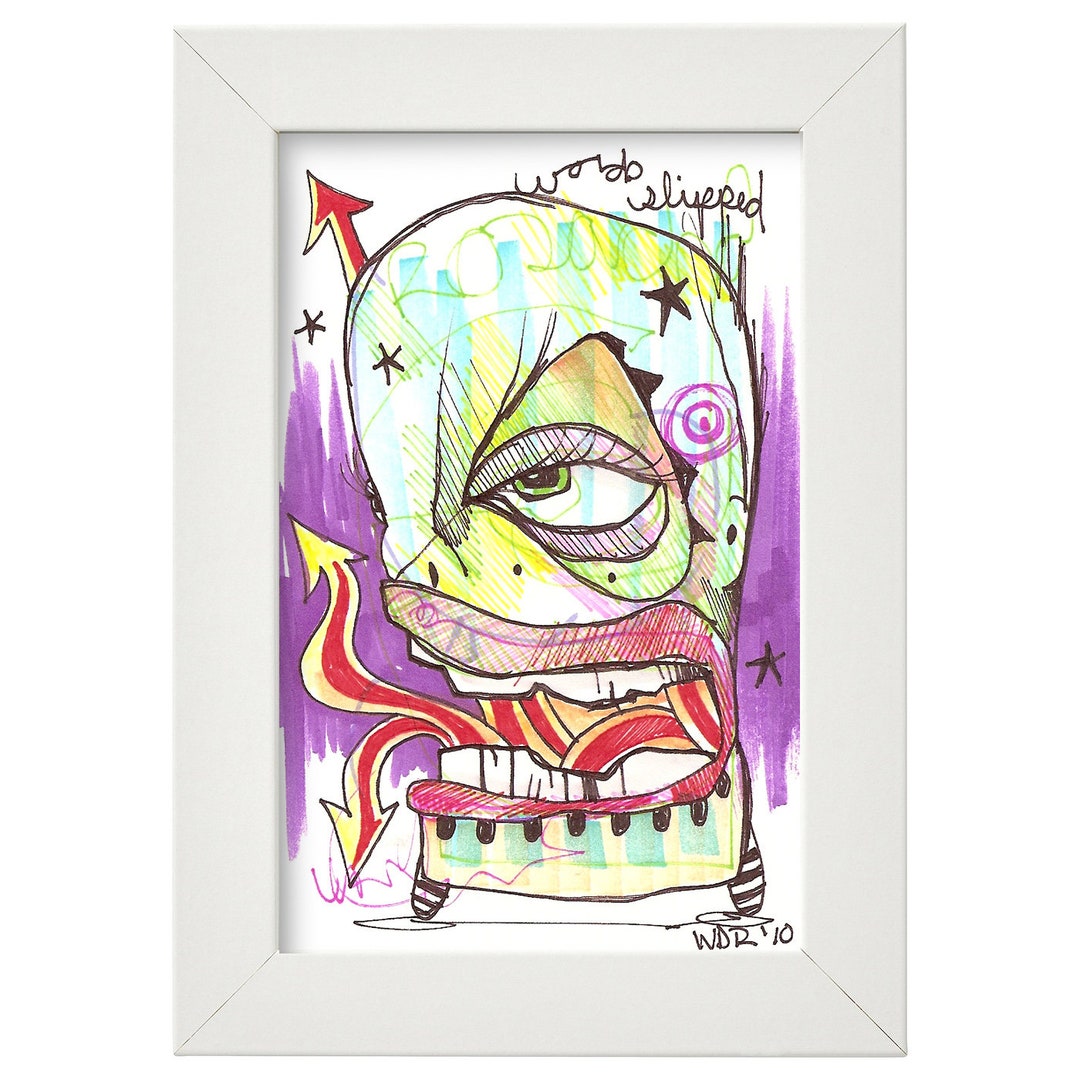 Words Slipped Original Illustration on Bristol 4 X 6 Etsy