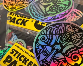 Distortion Sticker Pack 3 Square Vinyl Stickers Limited Edition