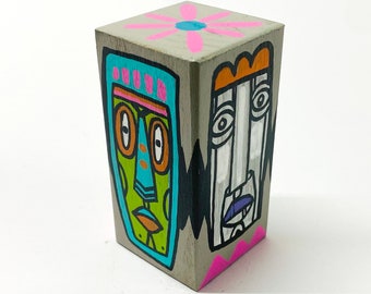 Funk Totem Part No. 527 - Original Mixed Media Block - Vol. 20