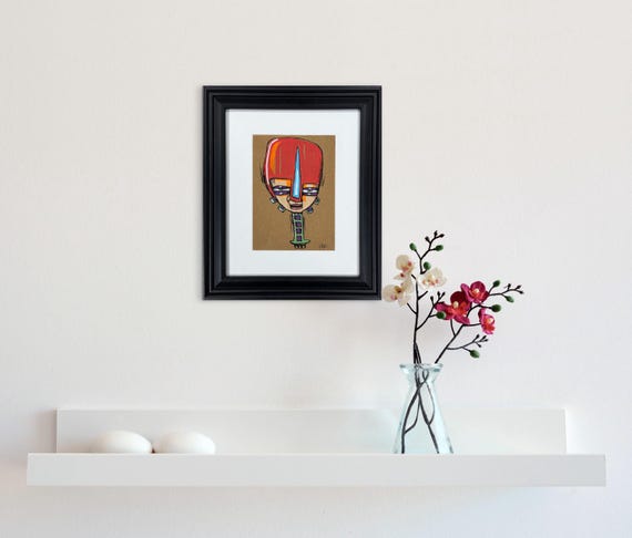 Dude with Helmet - Original Illustration on cardboard