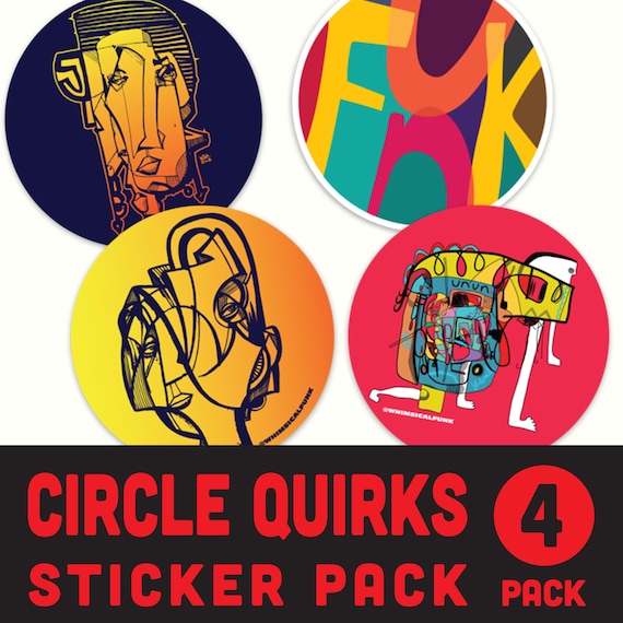 Circle Quirks Sticker Pack - 3" Vinyl Stickers - Limited Edition