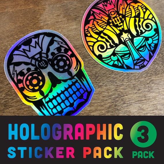 Holographic Sticker Pack 1 - 3" Square Vinyl Stickers - Limited Edition