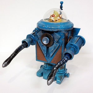 Cycloptic Optic Bot - Original Mixed Media Sculpture