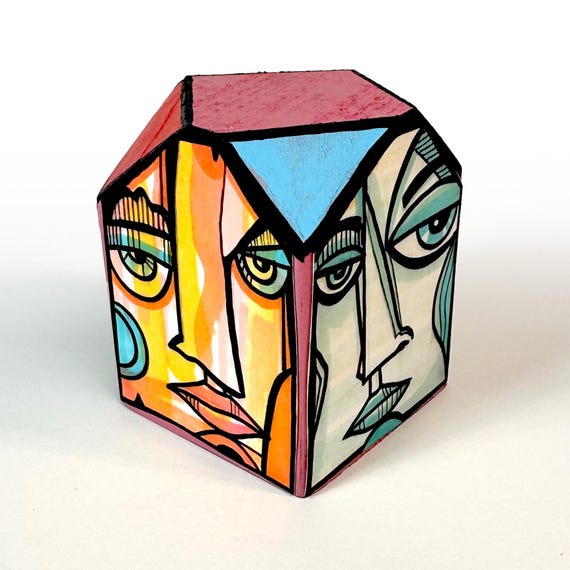 Funk Totem Part No. 672 - Original Mixed Media Block - Vol. 26