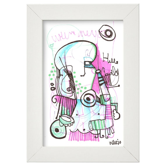 Where Are You- Original Illustration on Bristol - 4"x6"