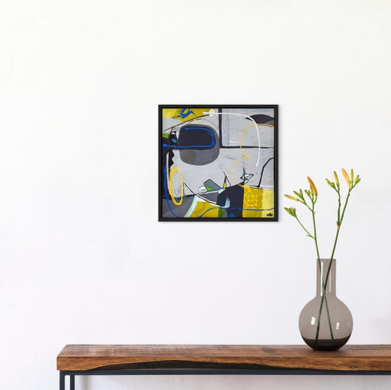 Took to the Trails - Original Mixed Media painting on 8" x 8" Canvas