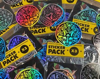 Holographic Sticker Pack - 3&quot; Square Vinyl Stickers - Limited Edition