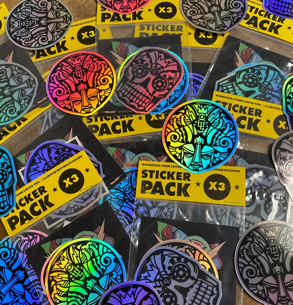 Holographic Sticker Pack - 3" Square Vinyl Stickers - Limited Edition