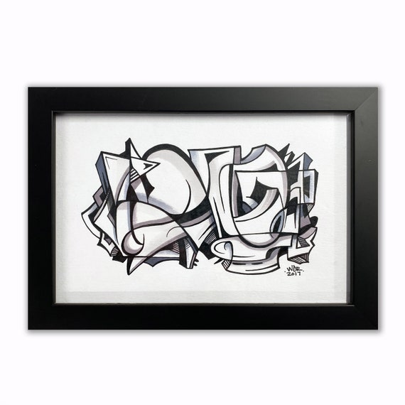 Ollie - Original ink drawing on Paper | Signed - Framed and Ready to Hang - 9x6