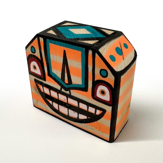 Funk Totem Part No. 602 - Original Mixed Media Block - Vol. 23