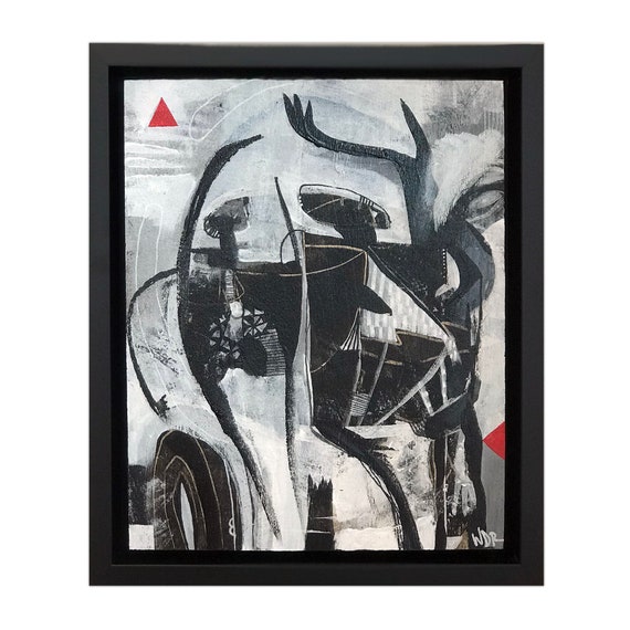 Into Branches - Original mixed-media painting on wood panel - 10x12